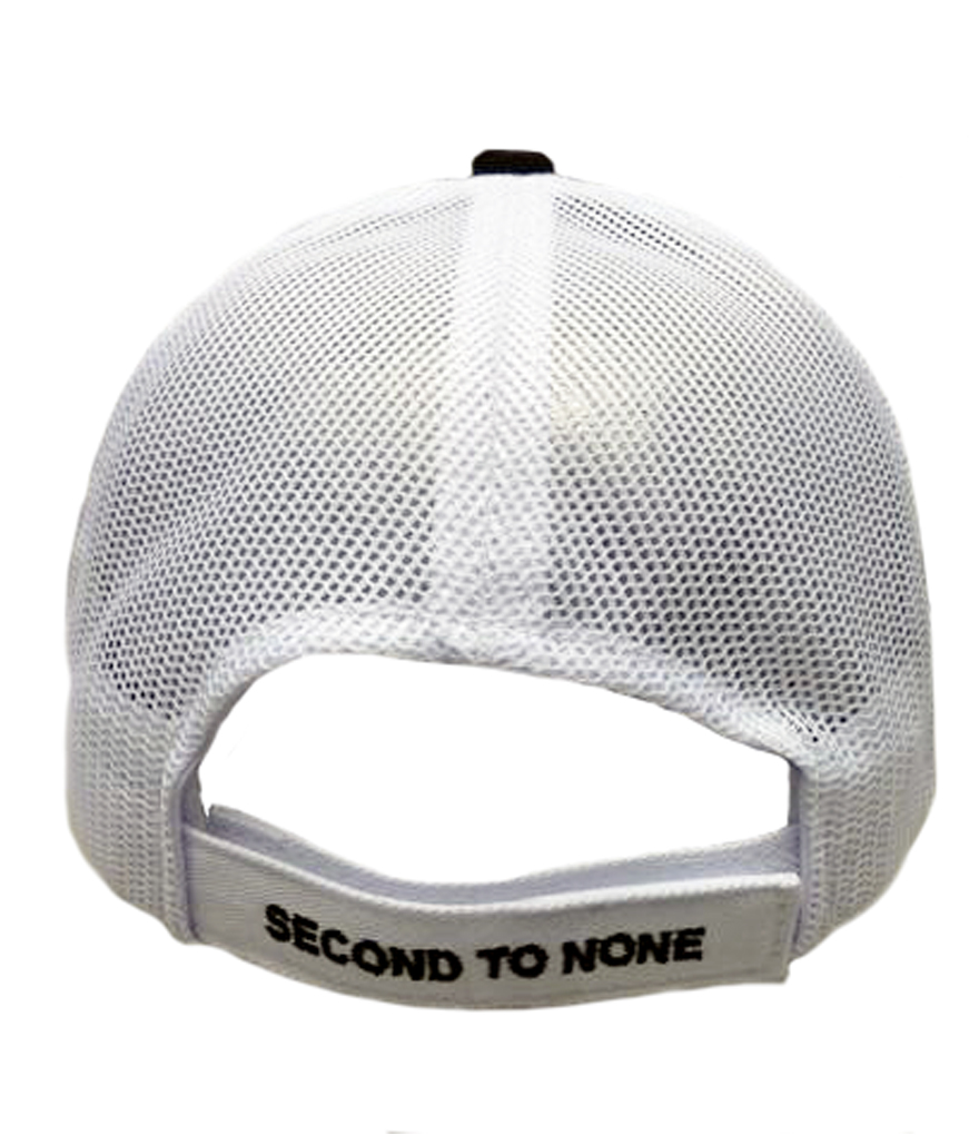 black and white mesh hat