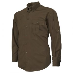 LU222T153408A5 - TM SHOOTING SHIRT LS LARGE DARK EARTH