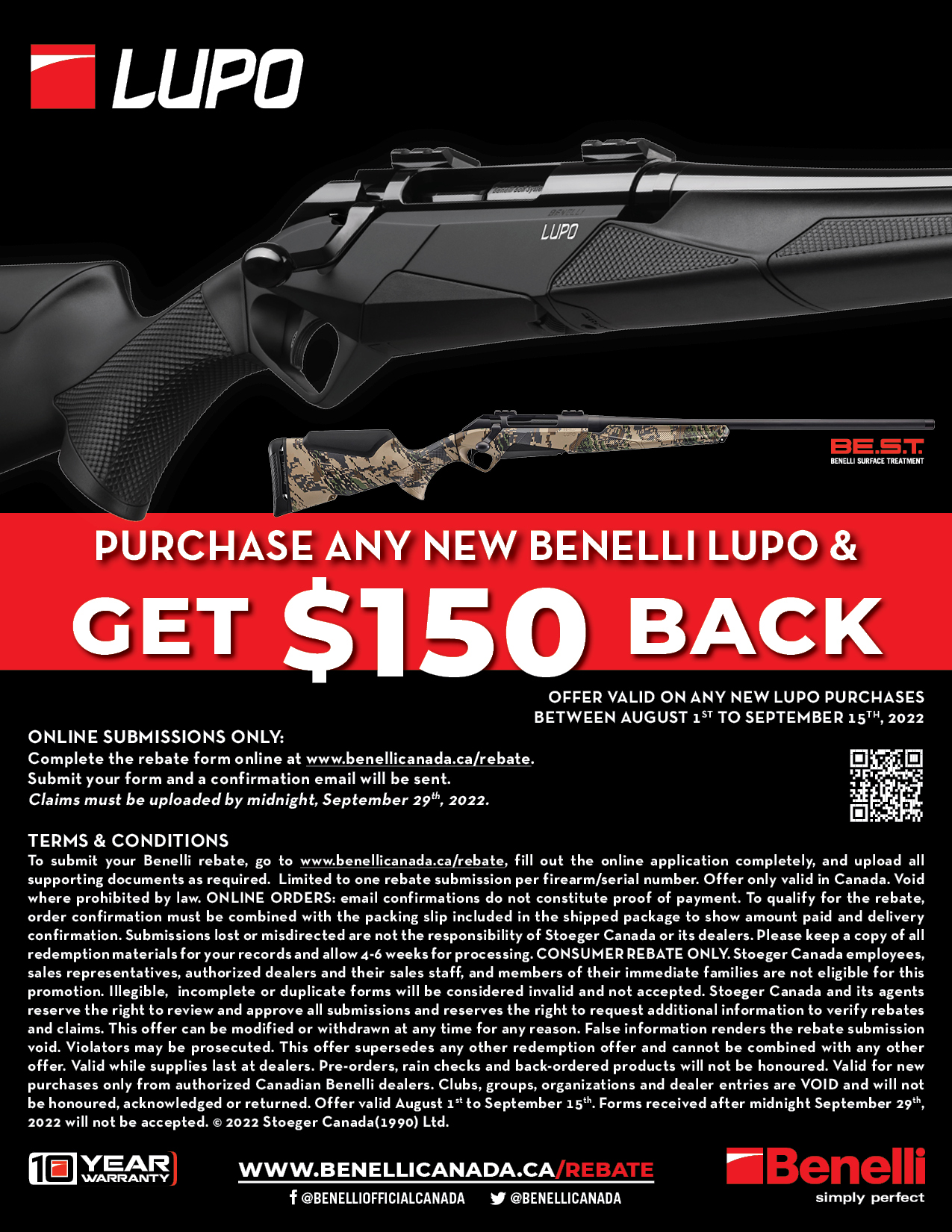 Benelli LUPO Rebate 2022 Terms Conditions