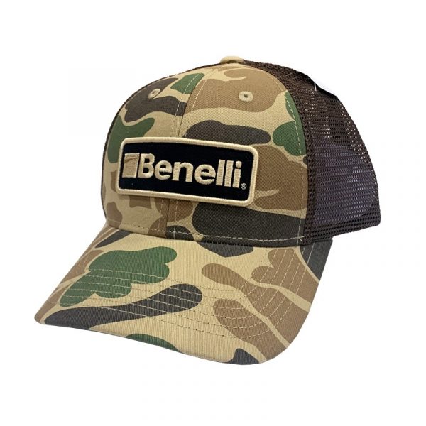 0855 009 BENELLI TRUCKER HAT CLOUD CAMO & BROWN MESH