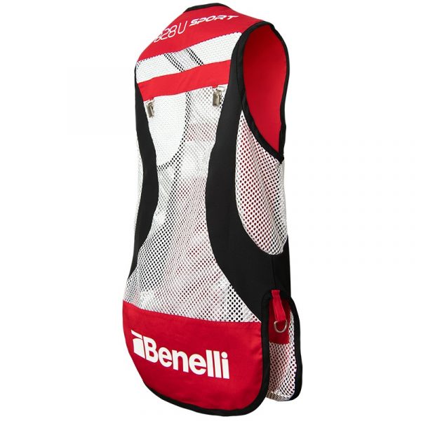 500 Benelli Shooting Vest Red, White, Black Side