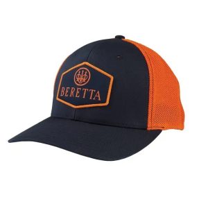 BC026T1675030SL BERETTA TKAD FLEXFIT TRUCKER NAVY AND NEON ORANGE LARGE