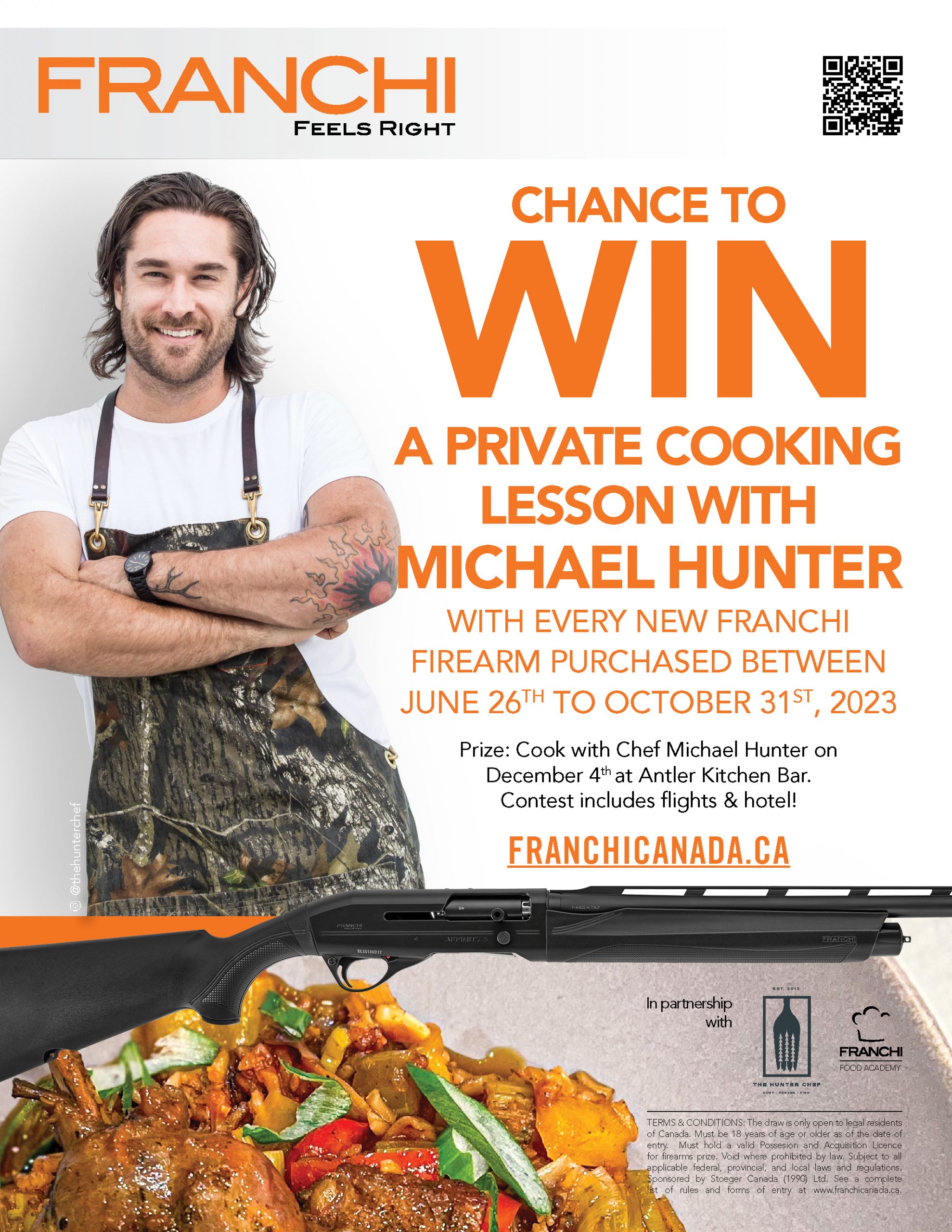 Private Cooking Lessons Contest 2023 chef michael hunter franchi