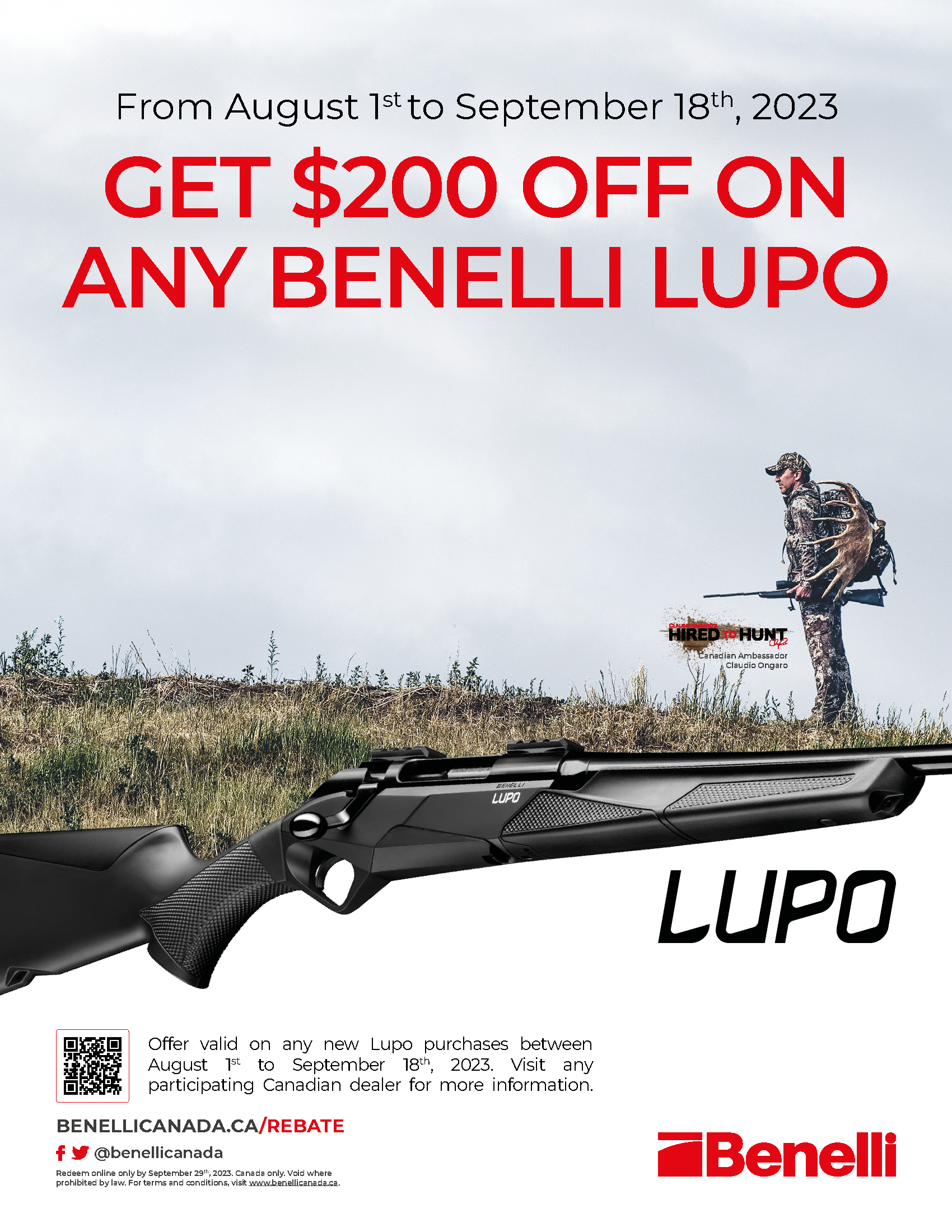 Canada Benelli Lupo 200 dollars Rebate 2023 Poster