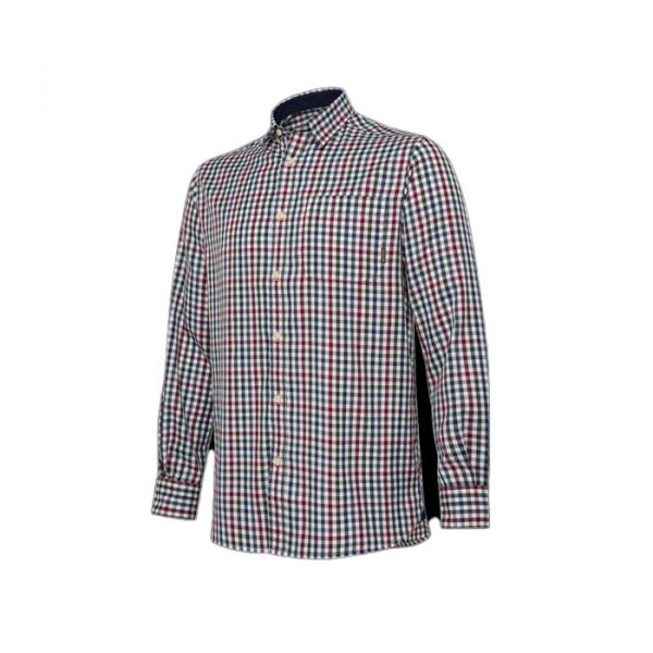 LU322T240501D1 ELLIS LS SHIRT WHITE & BORDEAUX