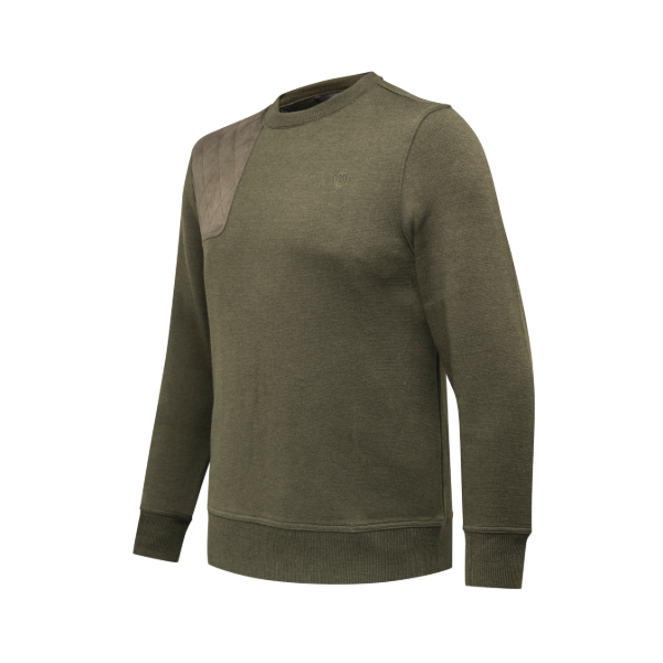 PU771T262407Z9_BERETTA_SWEATER_GREEN_CREW_NECK_HERITAGE_FRONT